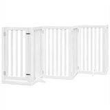  Vrata za pse s vratašcima 6 panela sklopiva 300 cm drvo topole Bijela 50 x 90 x 2 cm | Shoptok.si