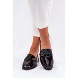 Boto Lacquered Women's Loafers With Decorative Buckle Black Mollan | Shoptok.si