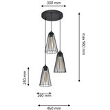  Luster na sajli TORRI 3xE27/15W/230V crni | Eponuda.com