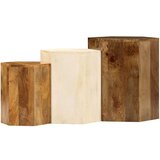  Klubske mizice 3 kosi trden mangov les | Shoptok.si