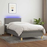  Krevet box spring s madracem LED tamnosivi 100x200 cm tkanina | shoptok.hr