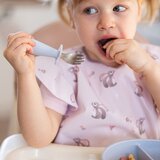 BabyOno Be Active Stainless Steel Spoon and Fork pribor za otroke Blue 12m+ 2 kos | Shoptok.si