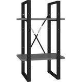 Ormarić za knjige s 2 razine sivi 40x30x70 cm konstruirano drvo | shoptok.hr