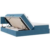  Postelja s shranjevanjem z vzmetnico Temno modra 100 x 200 cm, (5000101304) | Shoptok.si