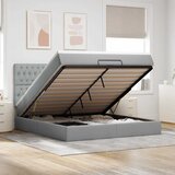  Otomanski krevet s madracem&LED svijetlosivi 180x200cm tkanine | shoptok.hr