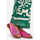 Boto Ladies Sandals With Decoration On Flat Heel Eco Suede Pink Ralisses | shoptok.hr