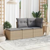 vidaXL 3-dijelni set vrtnih sofa od poliratana s jastucima bež Cijene