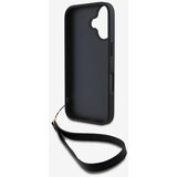 Dkny PU Leather Stack Logo Wrist Strap Zadní Kryt pro iPhone 16 Black Ovitek za telefon Vijolična | Shoptok.si