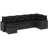  7-dijelni set vrtnih sofa od poliratana s jastucima crni | shoptok.hr