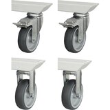 RAU Komplet koles za serijo adlatus 150, 2 vrtljivi kolesi z zavoro + 2 fiksni kolesi, DxŠ 30 x 100 mm | Shoptok.si