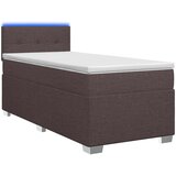  Krevet s box springom, madracem i LED-om Tamno smeđa Tkanina 90 x 190 cm | Shoptok.si