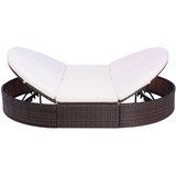 Vanjski Zunanji ležalnik z blazino poli ratan rjav, (20662794) | Shoptok.si