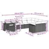 vidaXL 10-dijelni set vrtnih sofa od poliratana s jastucima smeđi | shoptok.hr