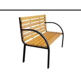 LEAN lesena vrtna klop s kovinsko konstrukcijo in naslonom – 125 cm | Shoptok.si
