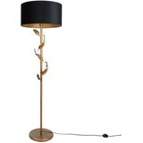 QAZQA Stoječa svetilka zlata s črnim senčilom in zlato notranjostjo 50 cm - Linden | Shoptok.si