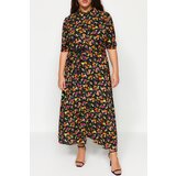 Trendyol Curve Black Floral Woven Shirt Dress | ePonuda.com