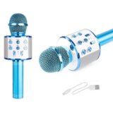 Ltc Karaoke bluetooth mikrofon z zvočnikom ter RGB osvetlitvijo moder | Shoptok.si
