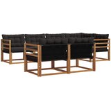  Set vanjskih sofa 7 kom. Prirodna i crna | Eponuda.com