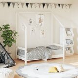  Okvir za dječji krevet bijeli 70 x 140 cm od masivne borovine | shoptok.hr
