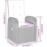  3-dijelni vrtni blagovaonski set s jastucima sivi | shoptok.hr