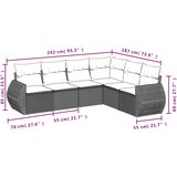  6-dijelni set vrtnih sofa od poliratana s jastucima sivi | shoptok.hr