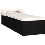 In Ležalnik s streho in blazino poli ratan kremno bel | Shoptok.si