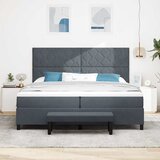  Krevet s opruga kutije Tamno siva 200 x 200 cm Baršun | shoptok.hr