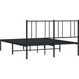 Metalni okvir za krevet s uzglavljem crni 135x190 cm | shoptok.hr