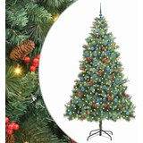  Umjetno božićno drvce S LED lampica Zelena 240 cm PVC i metal | shoptok.hr