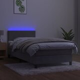  box spring s madracem LED svjetlosivi 90x200 cm baršun | shoptok.hr