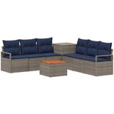  Set sofe 8 kom. Siva i tamnoplava Poli Rattan i čelik | shoptok.hr