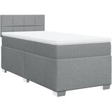  Okvir kreveta s oprugama i madrac svjetlosivi 90x200cm tkanina | shoptok.hr