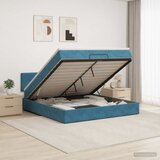  Podesivi krevet s madracem Tamno plava 160 x 200 cm Baršun | shoptok.hr