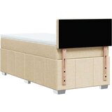 vidaXL Box spring postelja z vzmetnico krem 90x200 cm blago | Shoptok.si