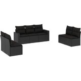  7-dijelni set vrtnih sofa od poliratana s jastucima crni | shoptok.hr