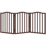  Vrata za pse s 3 panela sklopiva smeđi hrast 150 cm drva topole | shoptok.hr