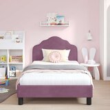  Krevet za djecu s uzglavljem Ljubičasta 90 x 190 cm Baršun | shoptok.hr