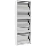vidaXL Ormarić za cipele s ogledalom i 5 razina bijeli 63x17x169 5 cm | shoptok.hr
