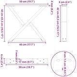  Noge za klub stolić 2 kom. Prirodni čelik 50 x (42-43,3) cm Čelik | shoptok.hr