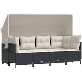  5-dijelna vrtna garnitura od poliratana s jastucima crna | shoptok.hr