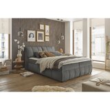 MID.YOU POSTELJA Z VZMETNICO 160 cm x 200 cm , tekstil, leseni material barve grafita | Shoptok.si