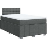 vidaXL Box spring postelja z vzmetnico temno siva 120x190 cm blago | Shoptok.si