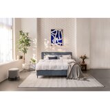 Bonami Selection Plavi tapecirani bračni krevet s madracem/letvičastim okvirom 180x200 cm Noira Slim - | shoptok.hr