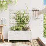 vidaXL Vrtna sadilica sa stalkom bijela 79x39 5x114cm masivna borovina Cijene