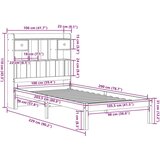  Krevet s regalom za knjige bez madraca 100 x 200 cm od borovine | shoptok.hr