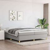 Box spring postelja z vzmetnico svetlo siva 200x200 cm blago, (20726774) Cene