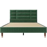 Lumor Dvoposteljna postelja 140x200 cm - oblazinjena iz žameta z letveno podlago in vzglavjem - zelena, (22151256) | Shoptok.si