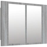 vidaXL LED omarica z ogledalom siva sonoma 60x12x45 cm inženirski les | Shoptok.si