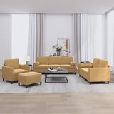 vidaXL Sedežna garnitura 4-delna z vzglavniki rjav žamet | Shoptok.si