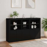  Komoda s LED svjetlima crna 162 x 37 x 100 cm | shoptok.hr